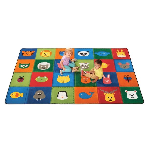Carpets For Kids 6 x 9 ft. Kidsoft Animal PatchworkPrimary Rectangle 1256